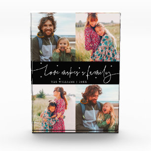 Love Makes a Family Moderne Schrift Schwarz Fotoblock