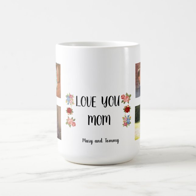 Love Mama mit Angelitti Script 4 Fotos Kaffeetasse (Mittel)
