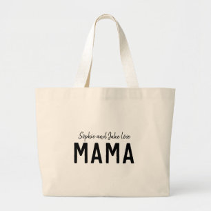 Love Mama   Modern Bold Kid's Names Mother's Day Jumbo Stoffbeutel