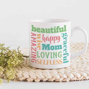 Love Mama Wörter - Hübsche Mehrfarbige Typografi Kaffeetasse
