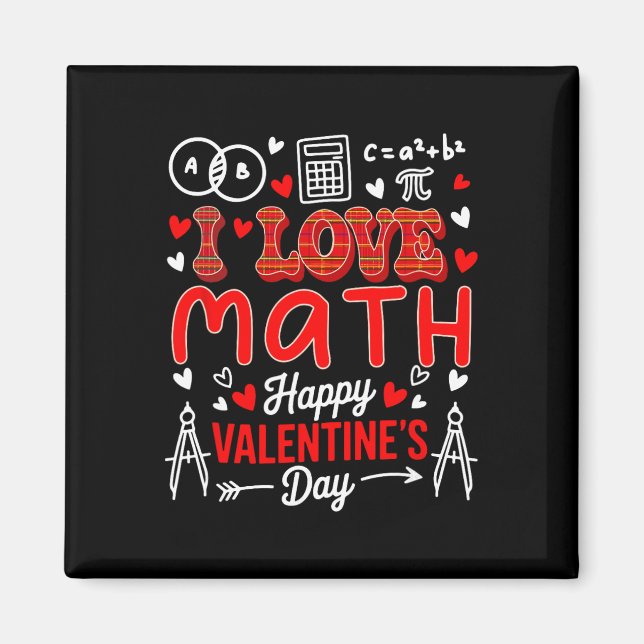 Love Math Happy Valentine's Day Math Teacher Stude Magnet (Vorne)