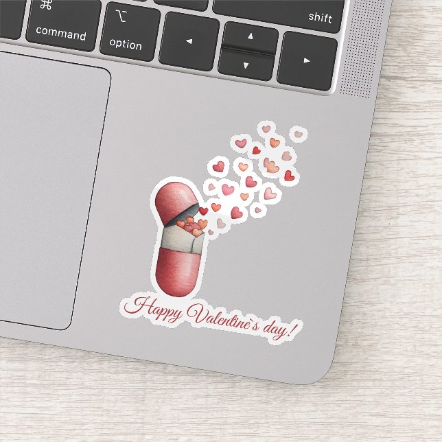Love Medicine Valentine's Day Design Aufkleber (Detail)