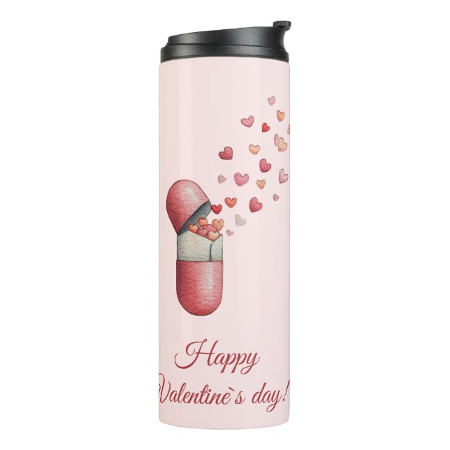 Love Medicine Valentine's Day Design Thermosbecher (Nach links gedreht)