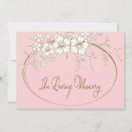 Love Memory Elegantes florales Gold-Gedenkmal Einladung