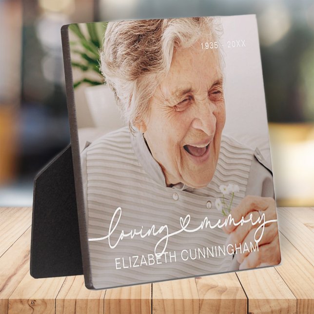 Love Memory Moderne Elegantes Herz Foto Gedenkstät Fotoplatte (Von Creator hochgeladen)