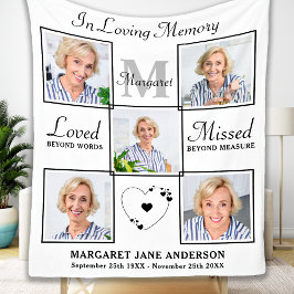 Love Memory Personalisiert 5 Picture Memorial Fleecedecke