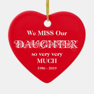 Love Memory Personalisiert DAUGHTER Weihnachten Keramik Ornament