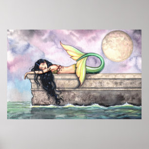 Love Mermaid auf Pier Poster Print