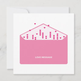 Love Message Pink Hearts Minimalist Cute Funny Einladung