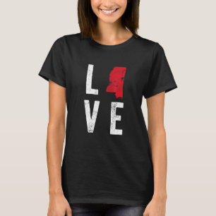 Love Mississippi Map America American Independence T-Shirt