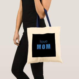Love Mom Blue Baby Shower Tote Bag Tragetasche