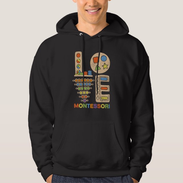 Love Montessori Teacher Montessori Education Back  Hoodie (Vorderseite)