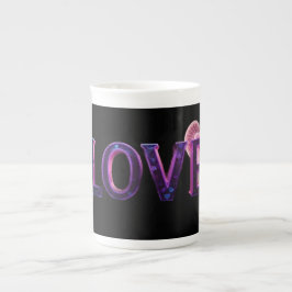 “LOVE” mug, featuring a bold, artistic design Prozellantasse