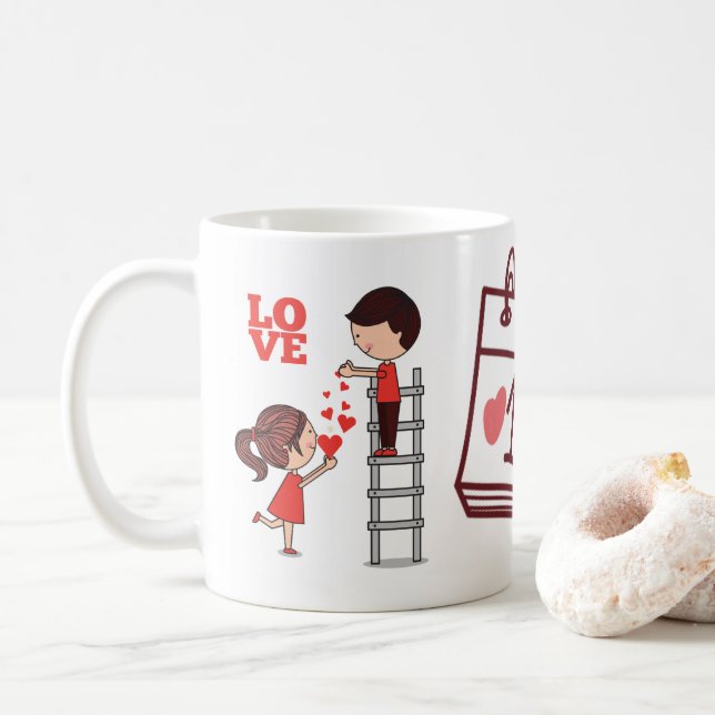 Love Mug, Valentine's Day Gift Coffee Mug  Kaffeetasse (Mit Donut)