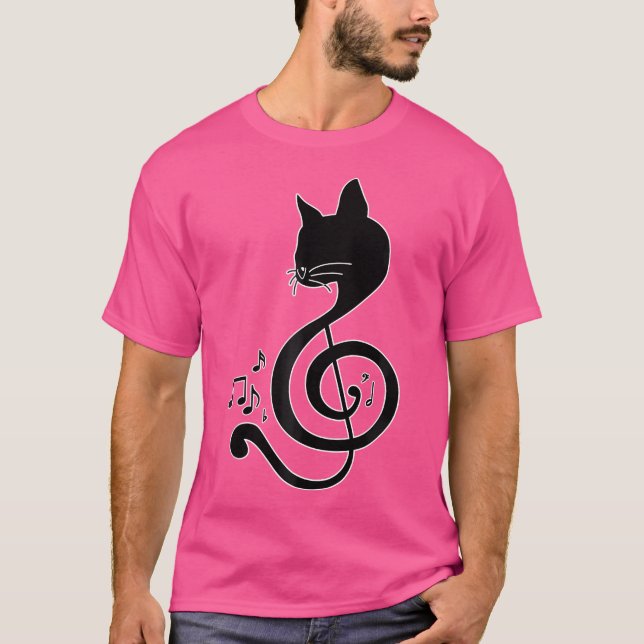 Love Music Cat Music Note Musical Note Pianist Pia T-Shirt (Vorderseite)