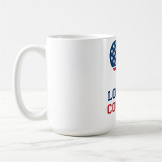 Love My Country Patriotic Heart USA Flag Vintage Kaffeetasse