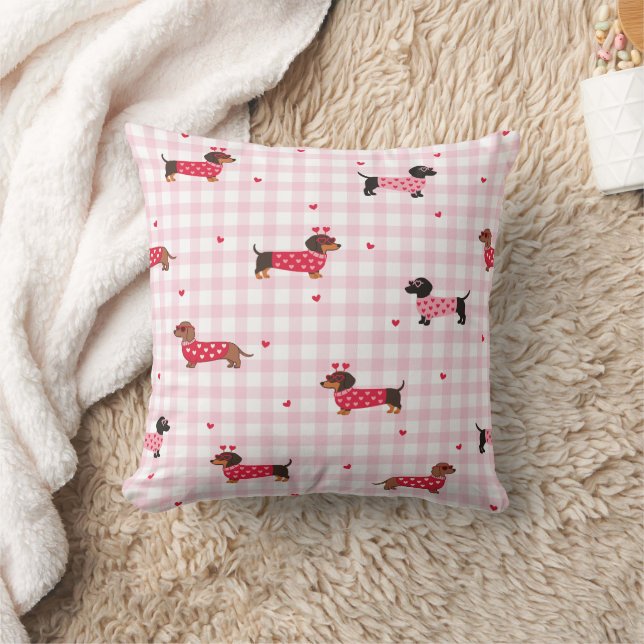 Love My Dachshund Dog Heart Pattern Kissen (Decke)