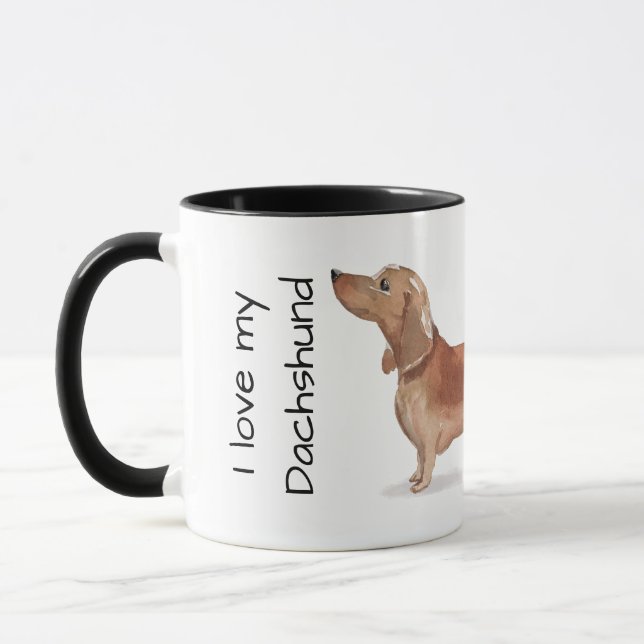 Love My Dachshund (tan) Tasse (Links)