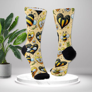 Love My Honey Bee Novelty Socken