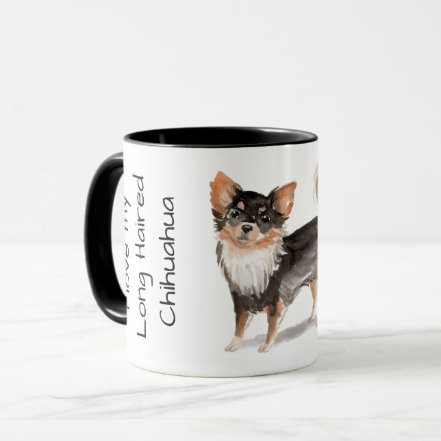Love My Long Haired Chihuahua Tasse (Vorderseite Links)