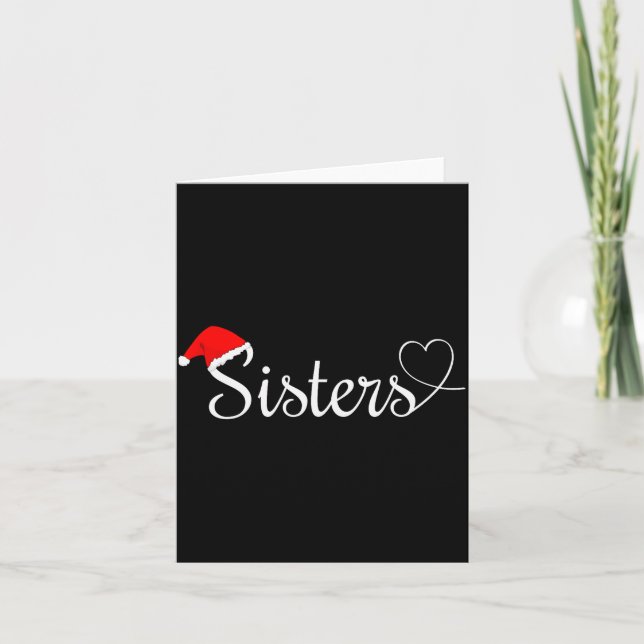 Love My Sister Cute Christmas Sisters  Karte (Vorderseite)