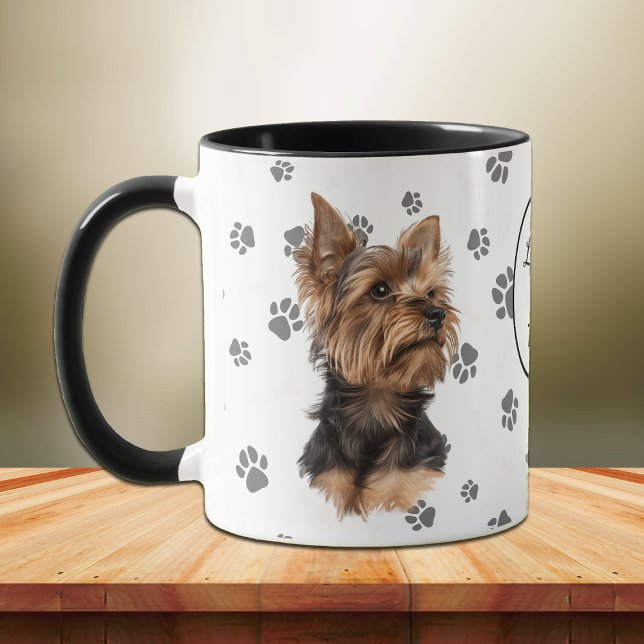 Love My Yorkie Terrier Dog Pawprint Tasse (Von Creator hochgeladen)