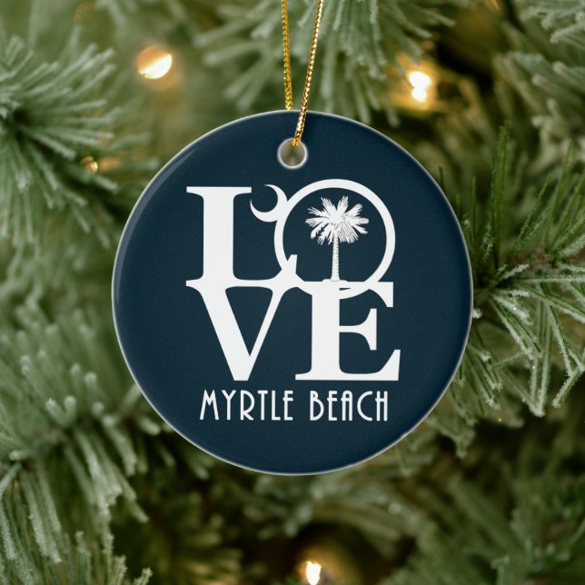 LOVE Myrtle Beach South Carolina Keramik Ornament (Baum)