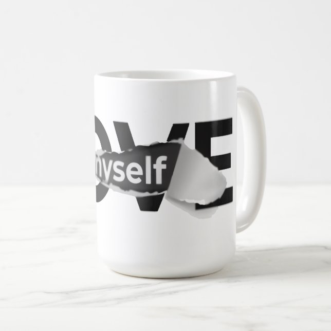 Love Myself Throw Pillow Kaffeetasse (VorderseiteRechts)