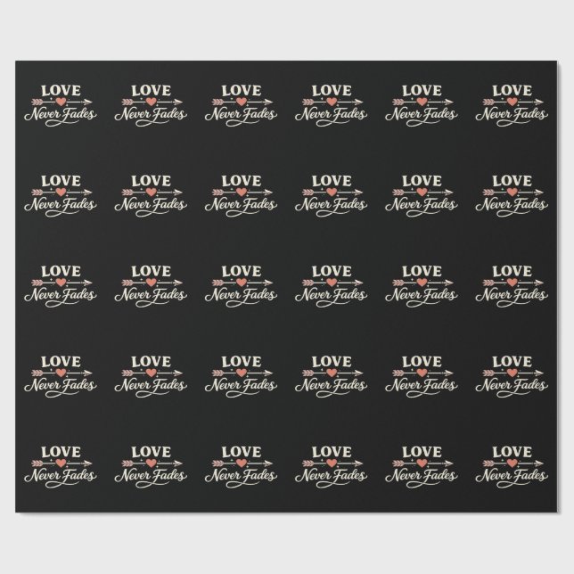 Love Never Fades Right Pointing Matching Couple Geschenkpapier (Flach)