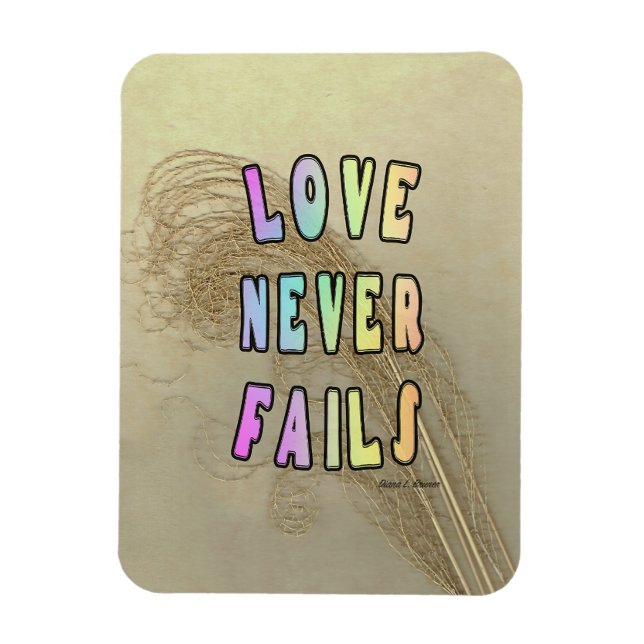 Love Never Fails Refrigerator  Magnet (Vertikal)