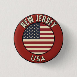 Love New Jersey - Cute NJ State Souvenir Button
