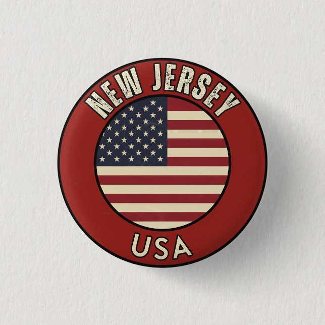 Love New Jersey - Cute NJ State Souvenir Button (Vorderseite)