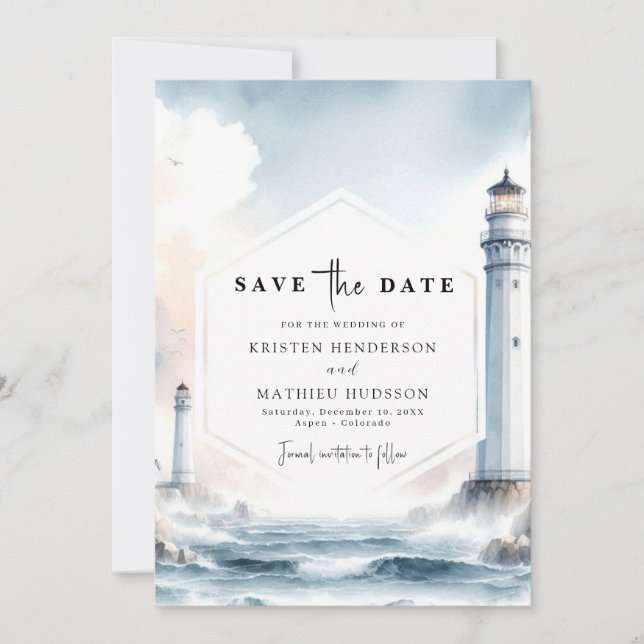 Love Oceanic Elegance Hochzeitsfeier Save The Date (Vorderseite)