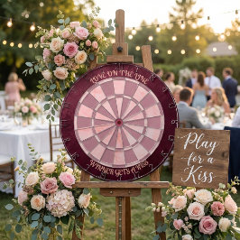 Love On The Line Pink Marble Romantic Couple’s Dartscheibe