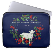 Love One Another | Lamb & Floral Laptop Sleeve