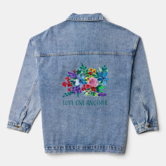 Love One Another Phoebe Floral Inspirational Jeansjacke
