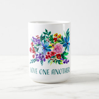 Love One Another Phoebe Floral Inspirational Kaffeetasse