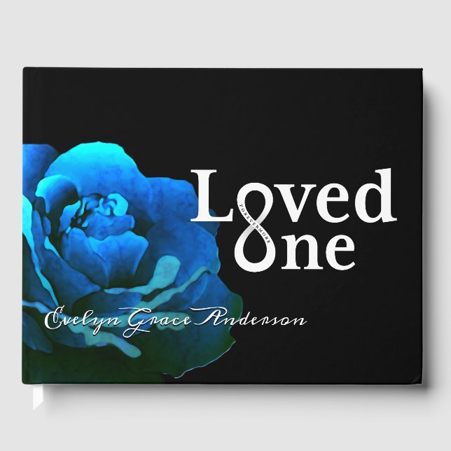 Love One Blue Rose Memorial Service Gästebuch (Vorderseite)