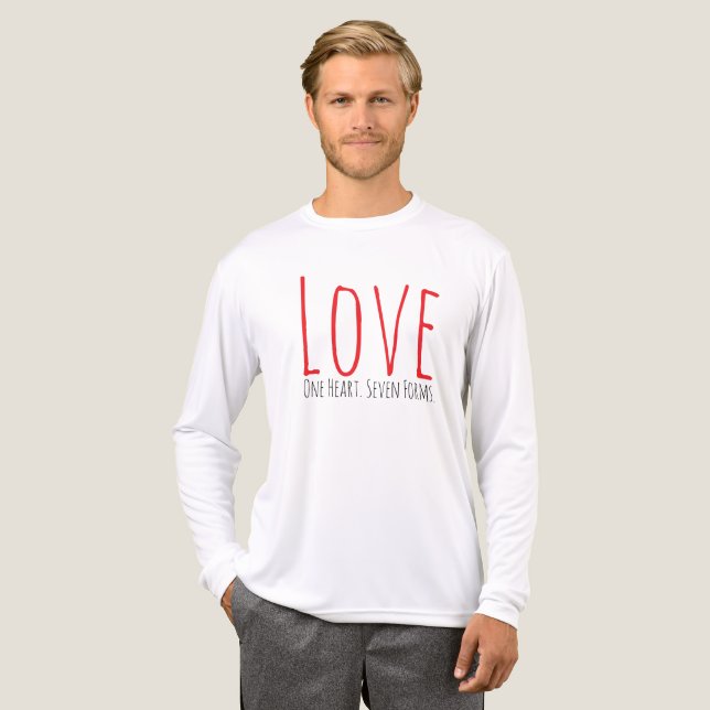Love - One Heart. Seven Form T-Shirt Tri-Blend Shirt (Vorderseite komplett)