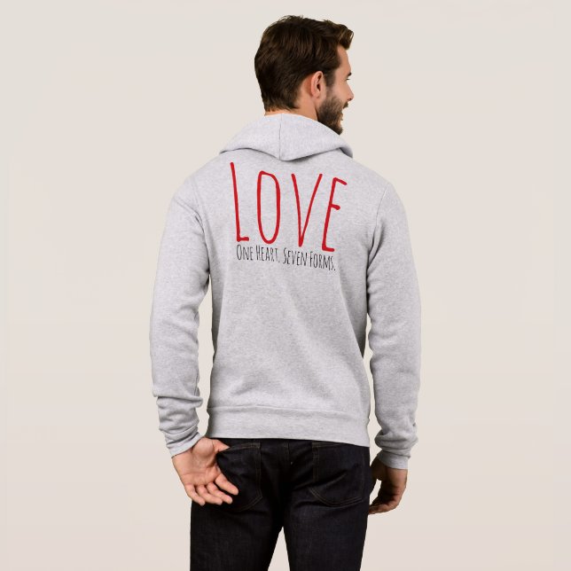 Love - One Heart. Seven Forms T-Shirt Hoodie (Schwarz voll)