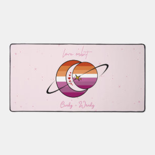 Love Orbit Universum Sonne & Mond Sonnenuntergang  Schreibtischunterlage
