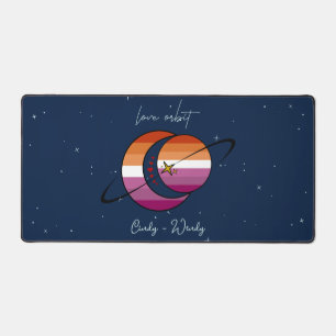 Love Orbit Universum Sonne & Mond Sonnenuntergang Schreibtischunterlage