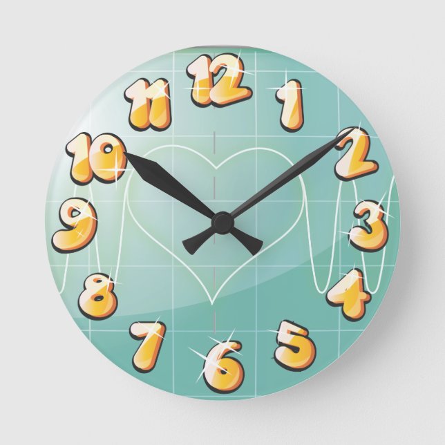Love-Oszilloskop Runde Wanduhr (Vorderseite)