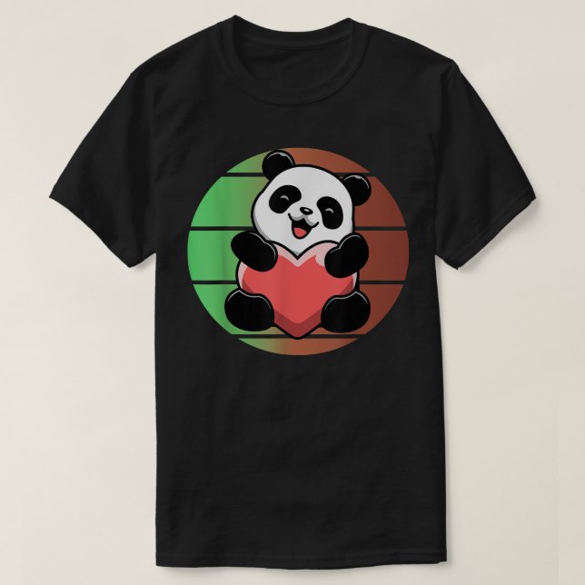 Love Panda Bear Sunset T-Shirt (Design vorne)