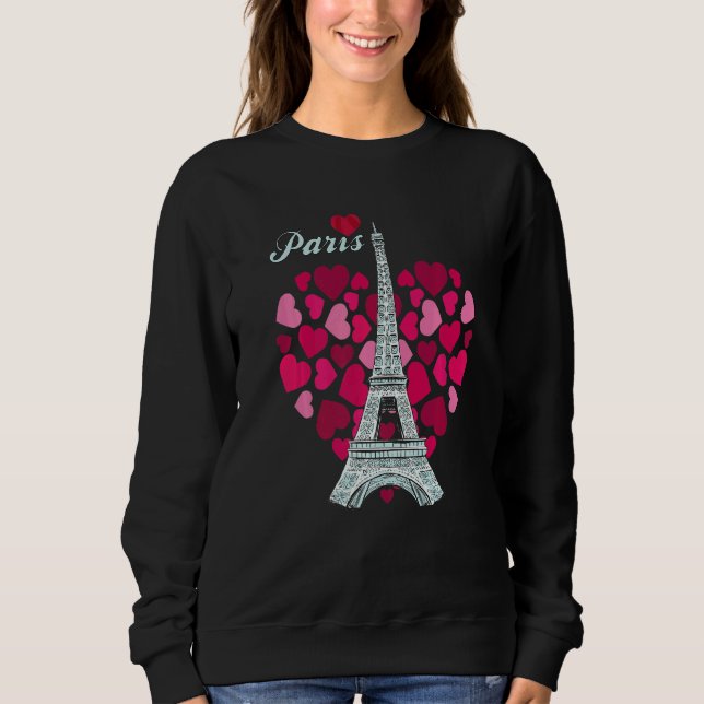 Love Paris Heart Eiffel Tower Souvenir France Fren Sweatshirt (Vorderseite)