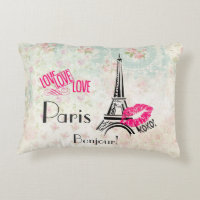Love Paris with Eiffel Tower on Vintage