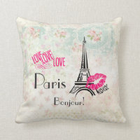 Love Paris with Eiffel Tower on Vintage