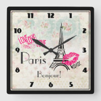 Love Paris with Eiffel Tower on Vintage
