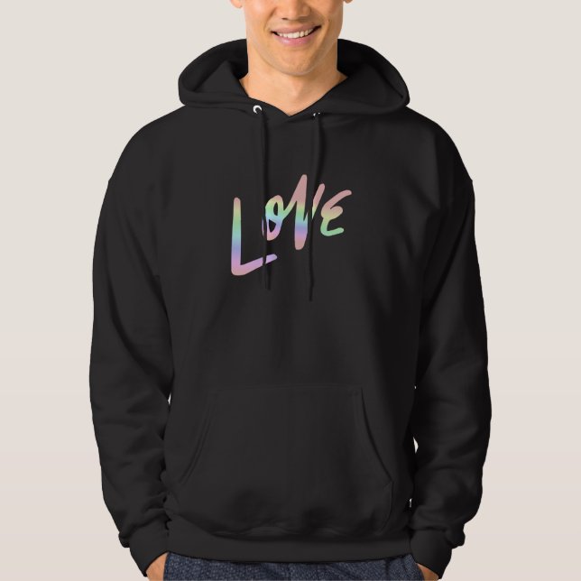 Love Pastel Rainbow Love Cool Hoodie (Vorderseite)
