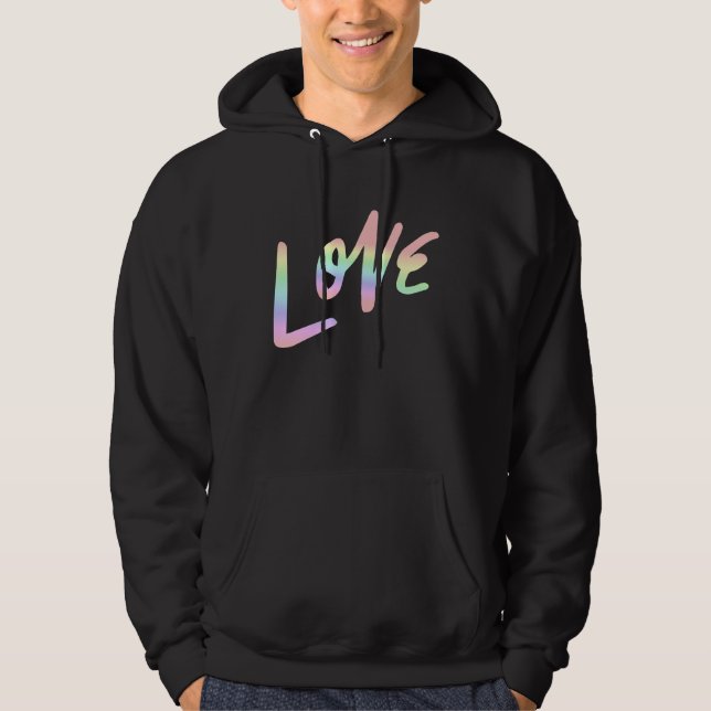 Love Pastel Rainbow Love Cool Hoodie (Vorderseite)